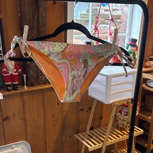 Roxy Orange and Pink Floral Bikini Bottom